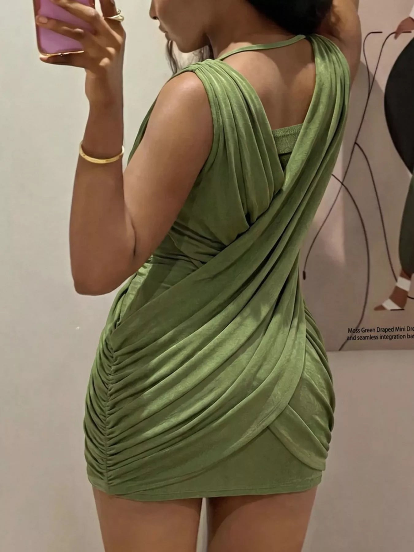 Ruched Wrap Sleeveless Mini Dress Secondary image