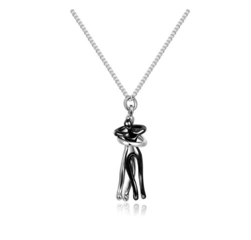 Love Hug Necklace Unisex Men Women Couple Jewelry Simple Temperament Clavicle Chain Valentines Day Lover Gift Secondary image