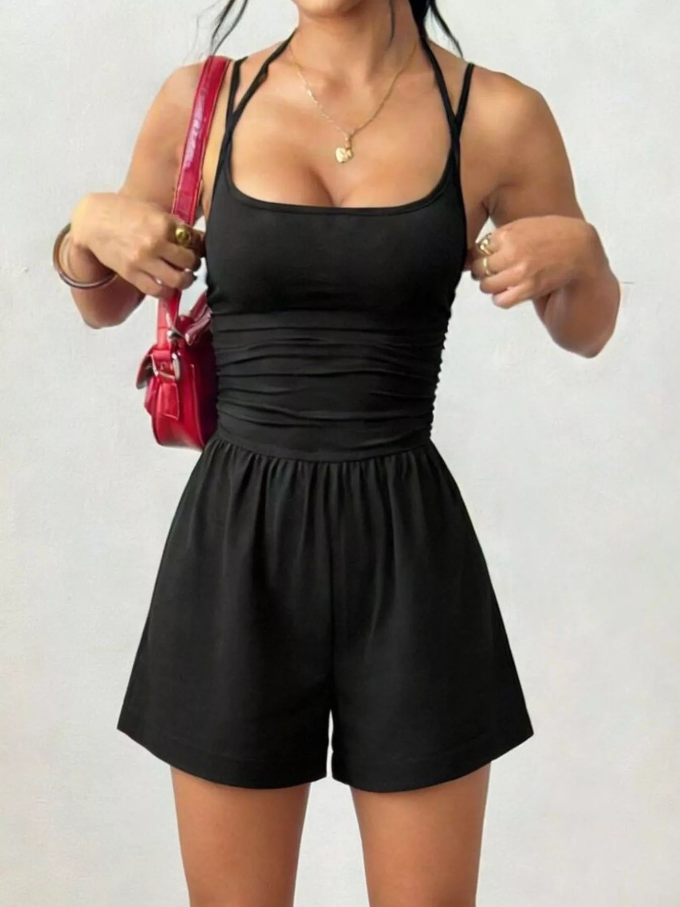 Ruched Spaghetti Strap Romper Secondary image