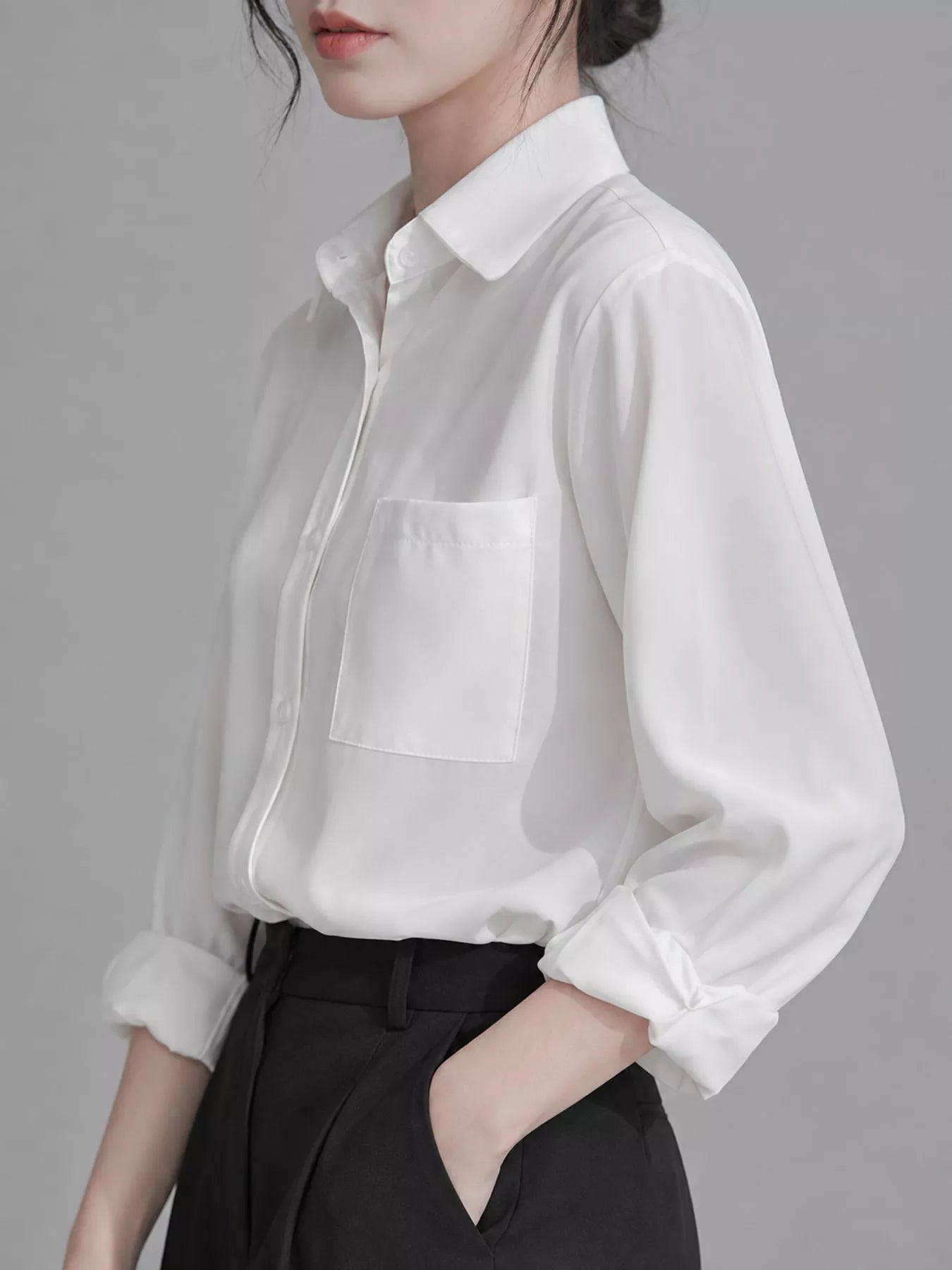 Full Size Button Up Long Sleeve Shirt Plus Size Secondary image