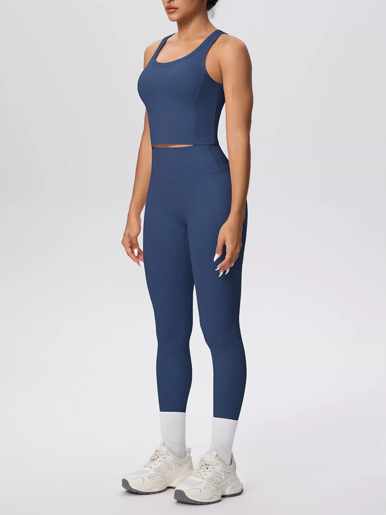 Scoop Neck Tank and High-Waisted Leggings Active Set Secondary image