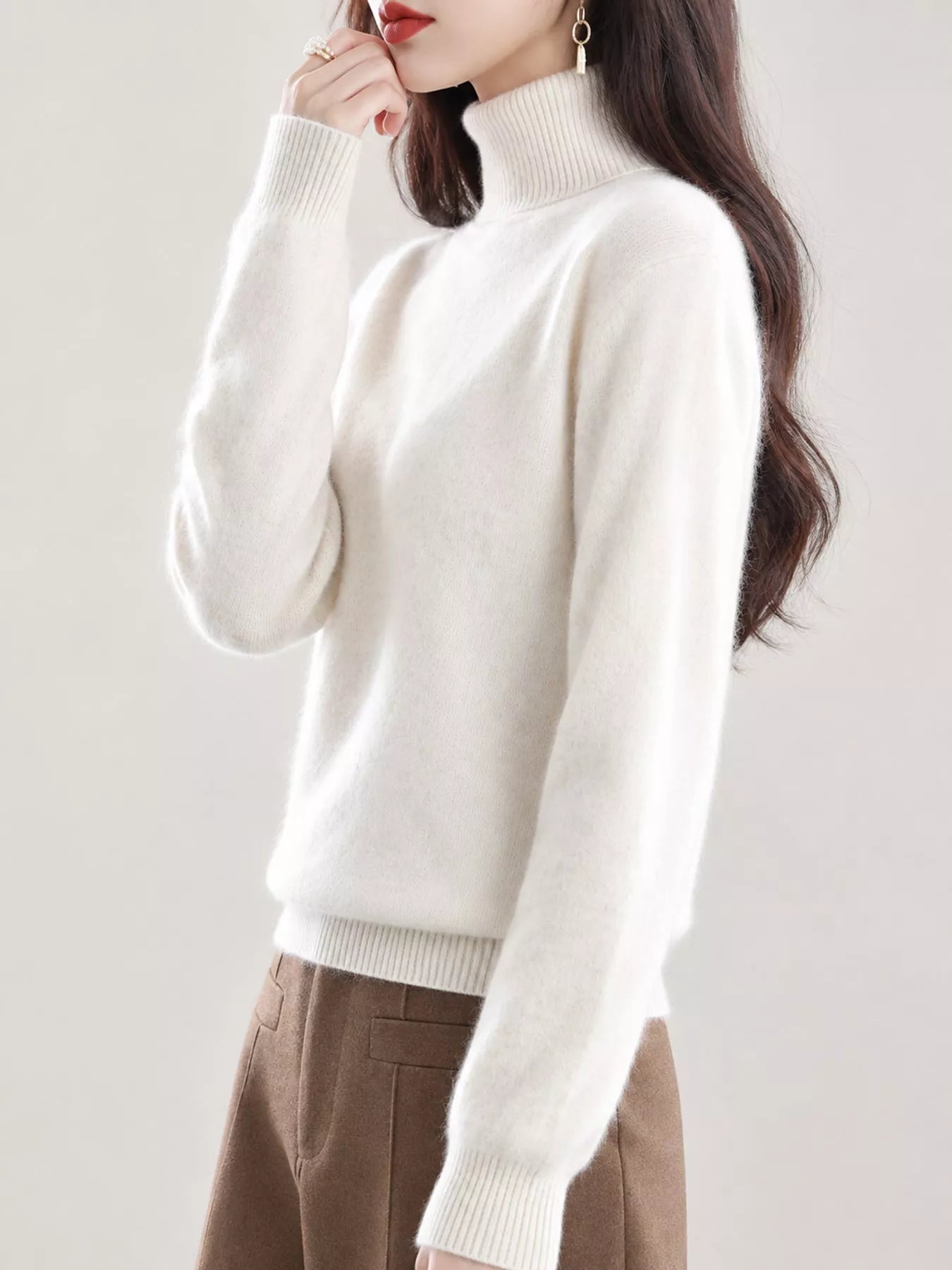 Full Size Turtleneck Long Sleeve Sweater Plus Size Secondary image