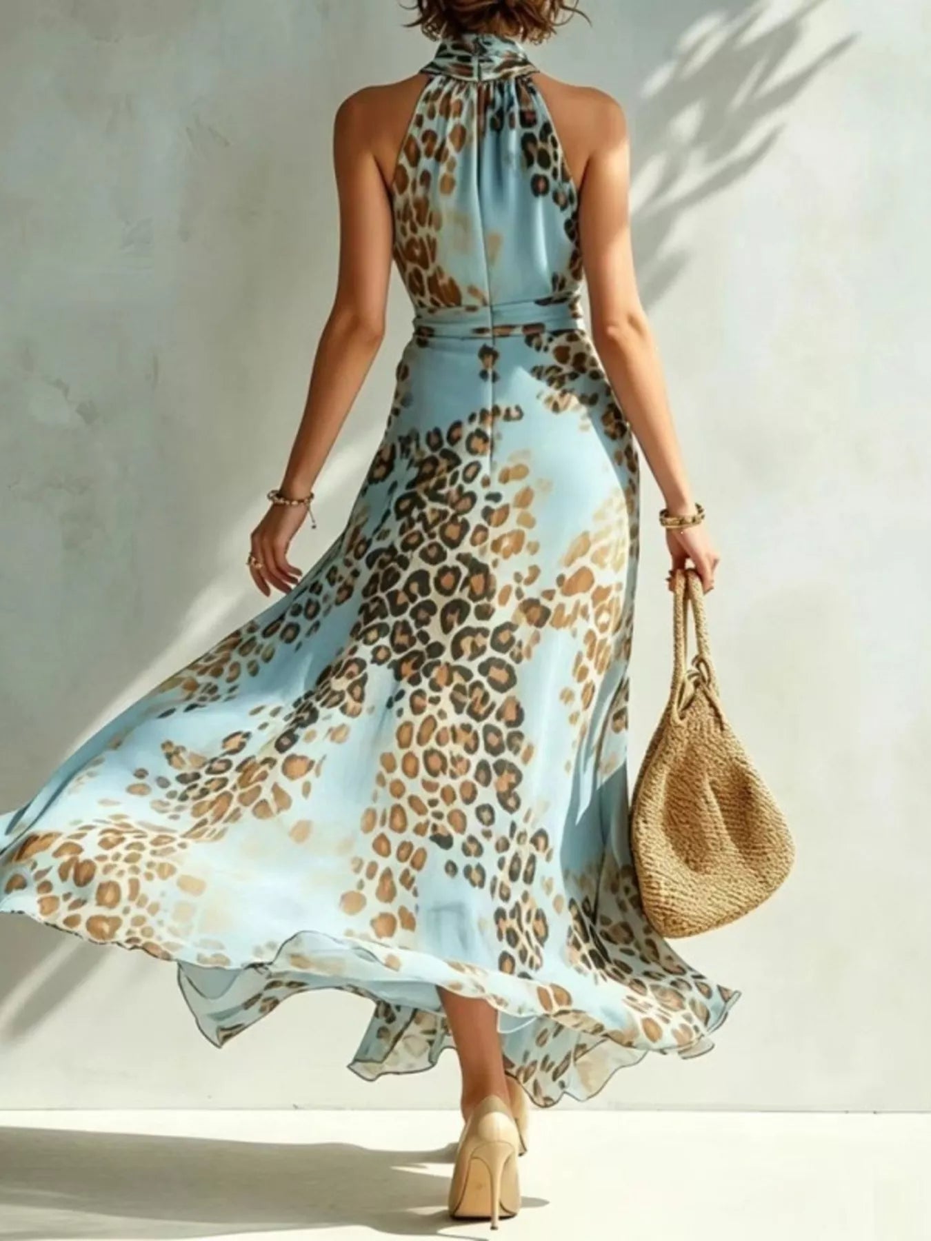 Leopard Print Sleeveless Maxi Dress Secondary image